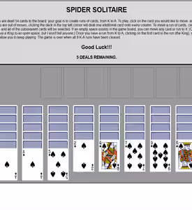 Imágenes del juego SPIDER SOLITAIRE BY AIDAN BELL 1
