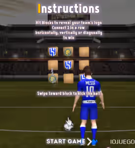 Imágenes del juego Messi contra Ronaldo en Kick Tac Toe 2